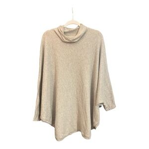 J. Jill Pure Jill Waffle Knit Cowl Neck Poncho O/S DO1